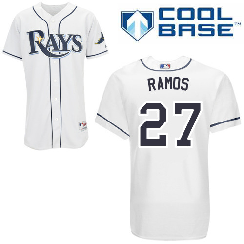 Cesar Ramos #27 MLB Jersey-Tampa Bay Rays Men's Authentic Home White Cool Base Baseball Jersey